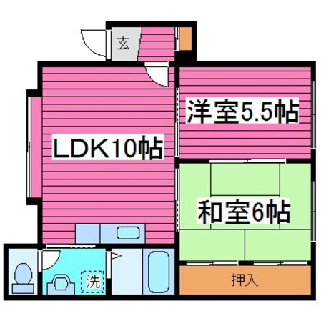 北丘珠4条1丁目 徒歩1分 2階の物件間取画像